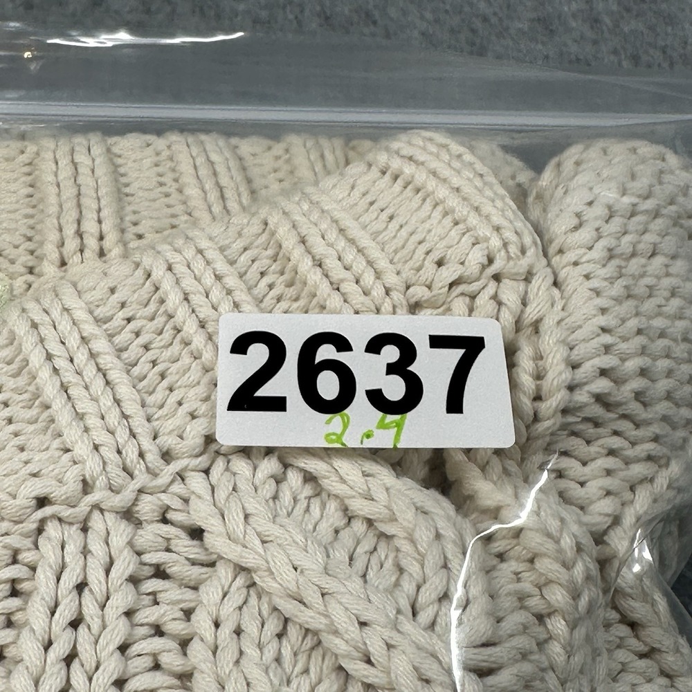 Baume & Mercier Hampton Cable Knit Sweater Mens L Cream Cotton Fisherman NOTE - Picture 11 of 11